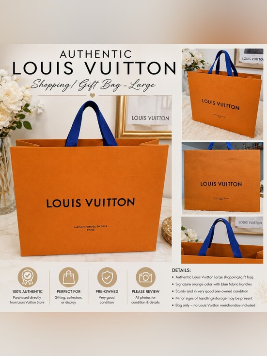 Louis Vuitton Accessories - Authentic Louis Vuitton Shopping/Gift Bag – Large🧡